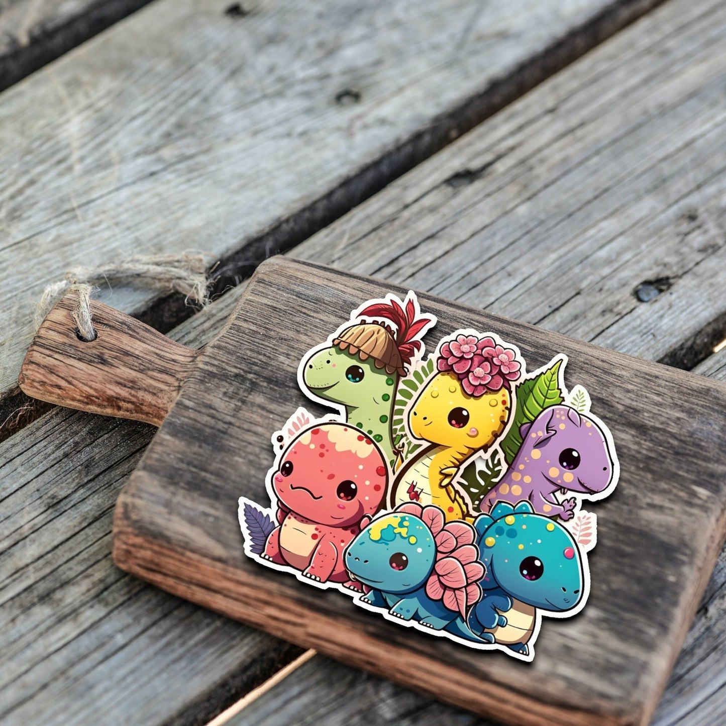 Niedliche Dinosaurier Kumpel Sticker | Dino-Kollektion | StickerHelden| Vinyl | Holo Sticker| Wasserdicht