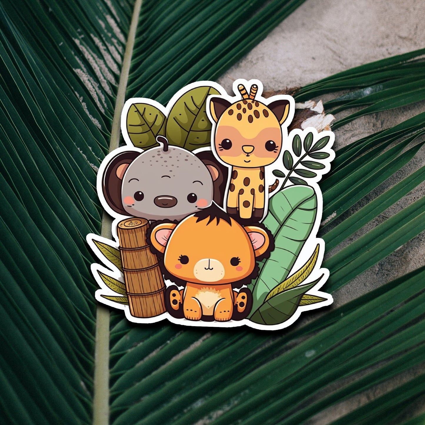 Niedliche Safari-Bande Sticker | Safari-Kollektion | StickerHelden| Vinyl | Holo Sticker| Wasserdicht