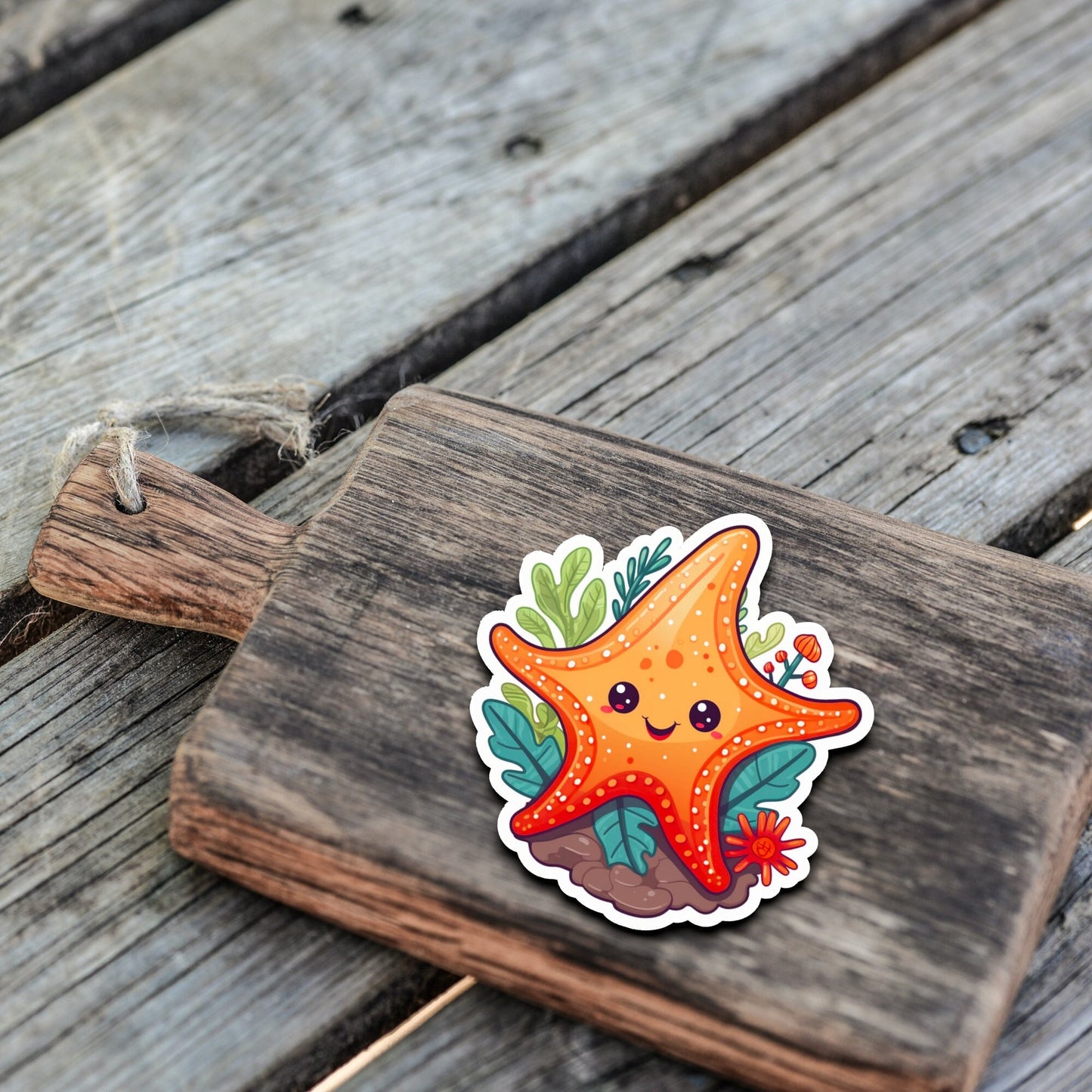 Niedliche Meeresbewohner Sticker | Sealife-Kollektion | Seestern | StickerHelden | Vinyl | Holo Sticker | Wasserdicht