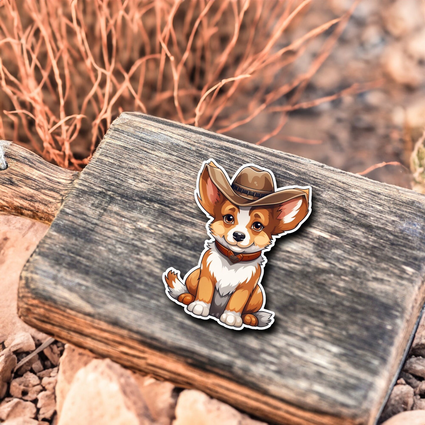 Niedlicher Hund Cowboy Style Sticker | Western-Kollektion | Special Edition | StickerHelden | Holo Sticker | Wasserdicht | Hunde Sticker