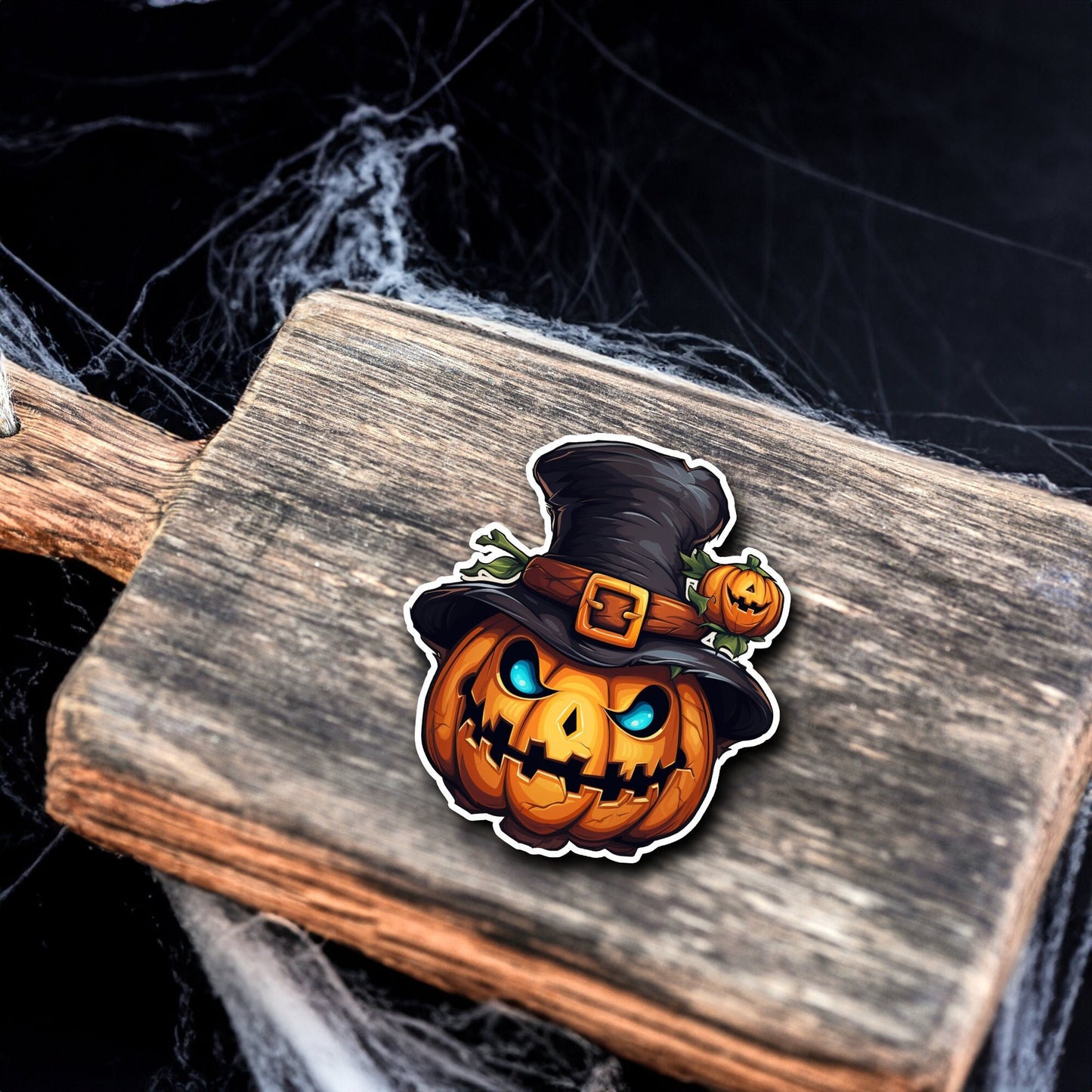 Spooky Kürbis mit Hut Halloween Sticker | Halloween-Kollektion | Special Edition | StickerHelden | Holo Sticker | Wasserdicht Halloween