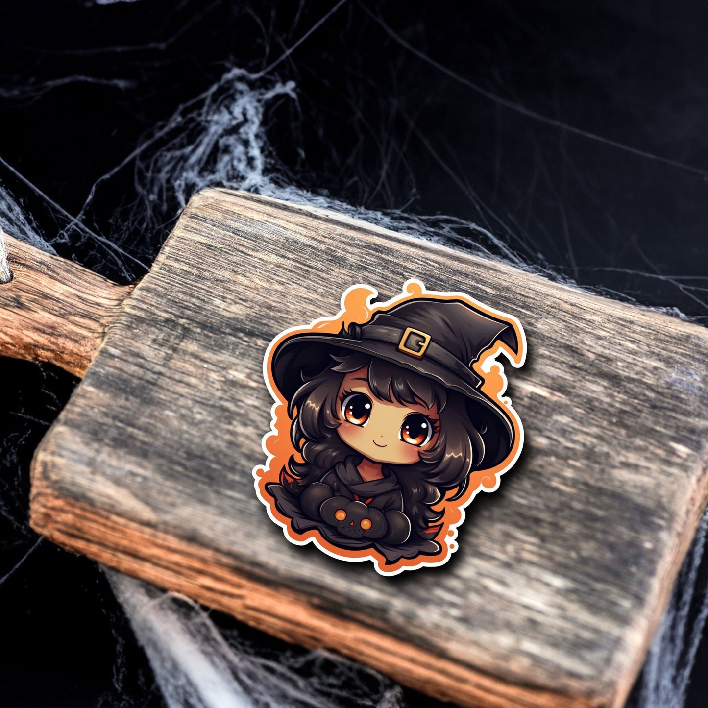 Niedliche Hexe Halloween Sticker | Halloween-Kollektion | Special Edition | StickerHelden | Holo Sticker | Wasserdicht | Halloween
