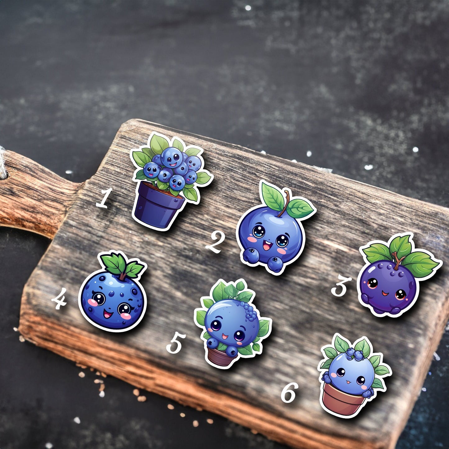 Niedliche Blaubeere Sticker | Food-Kollektion | Special Edition | StickerHelden | Holo Sticker | Wasserdicht Süße Blaubeeren Obst Sticker