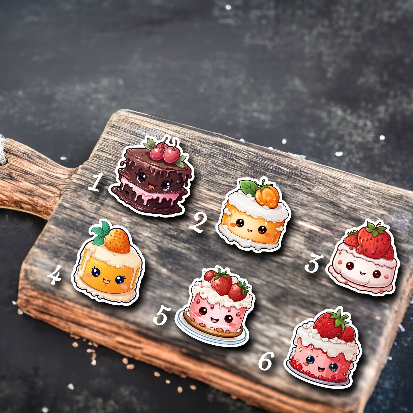 Niedliche Kuchen Sticker | Food-Kollektion | Special Edition | StickerHelden | Holo Sticker Wasserdicht Süße Torten Törtchen Kuchen Sticker