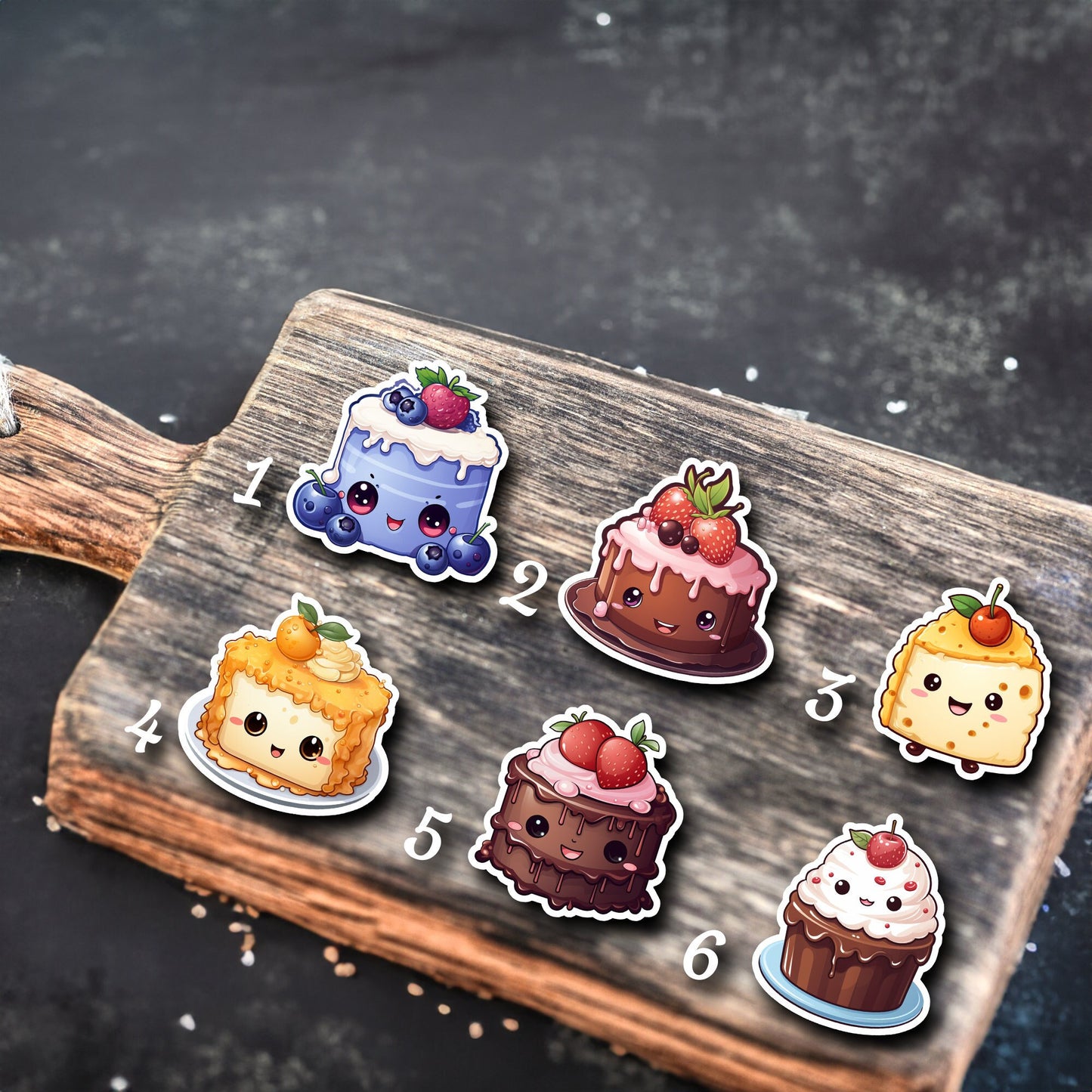 Niedliche Kuchen Sticker | Food-Kollektion | Special Edition | StickerHelden | Holo Sticker Wasserdicht Süße Torten Törtchen Kuchen Sticker