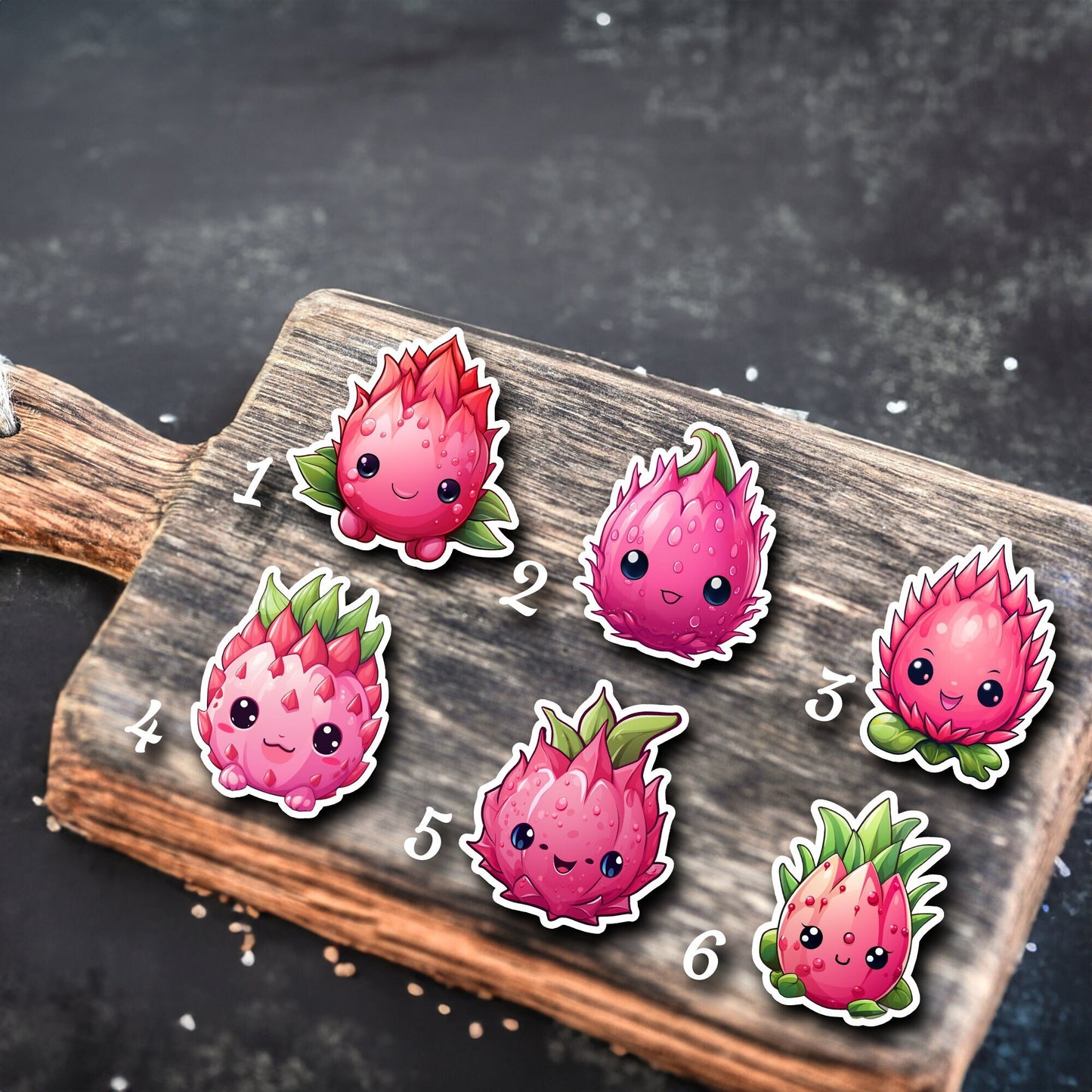 Süße Sticker, Drachenfrucht Sticker, exotische Aufkleber, hochwertige Sticker, tropische Früchte, individuelle Auswahl, schnelle Bearbeitung, schneller Versand, Geschenkidee, Kreativität, einzigartige Details