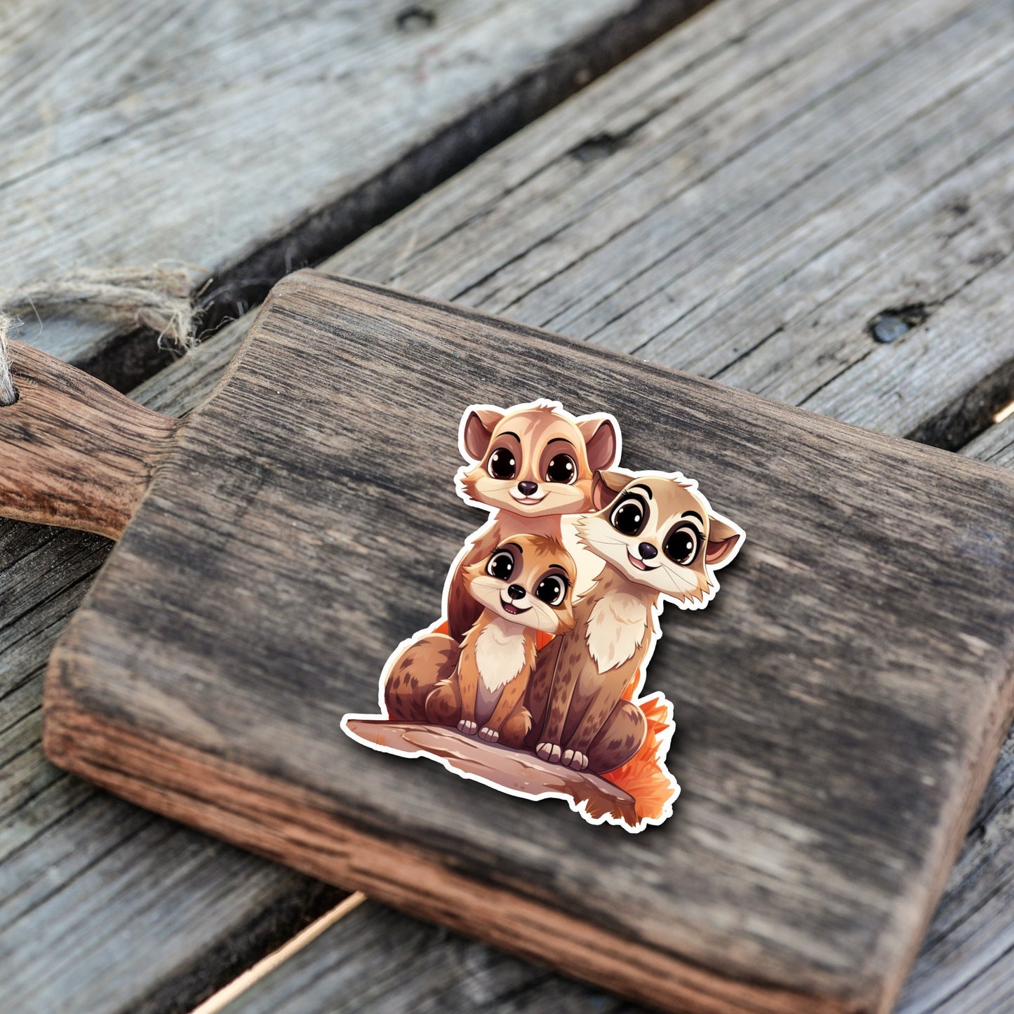 Niedliche Otter Freunde Sticker | Otter-Kollektion | StickerHelden | Vinyl | Holo Sticker | Wasserdicht