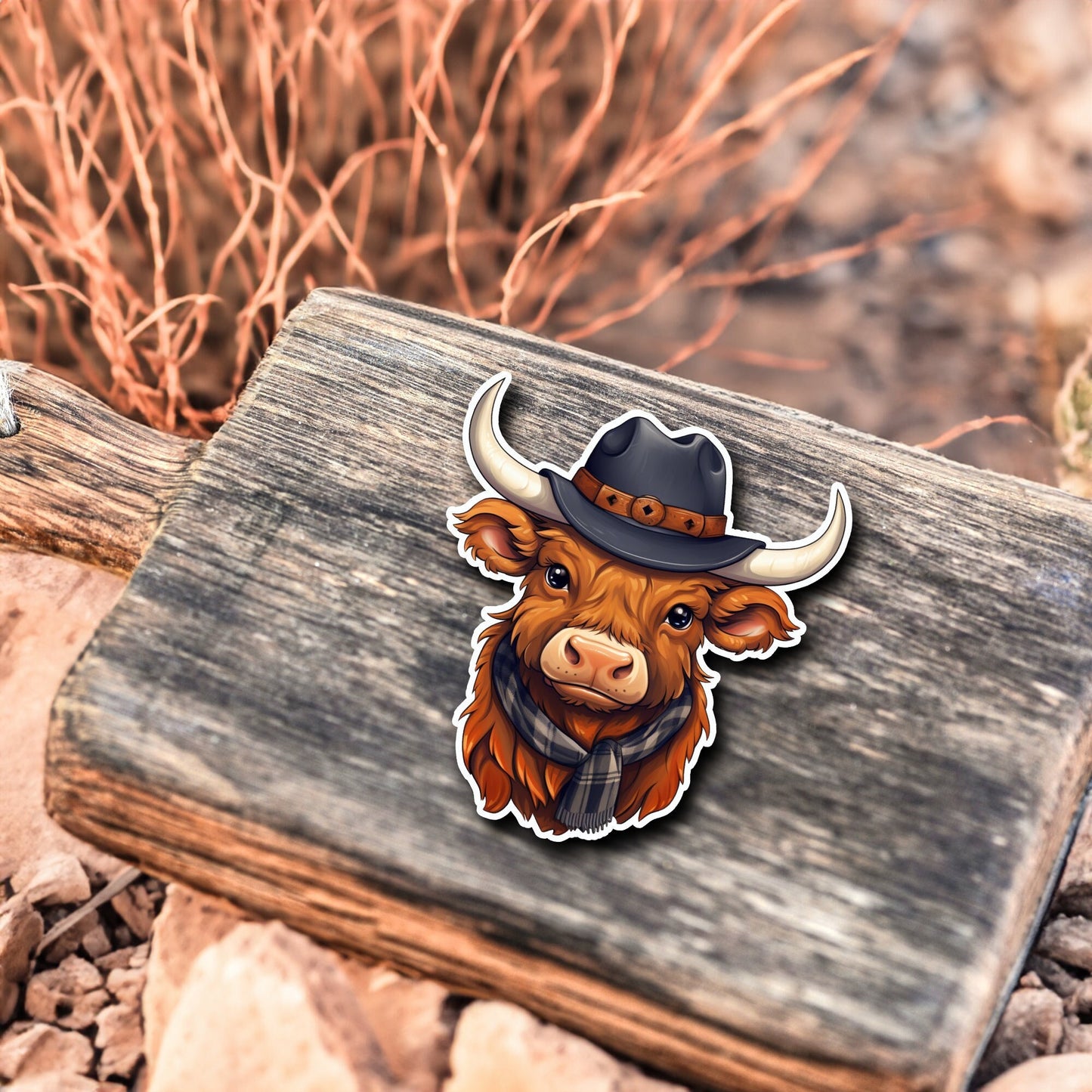 Niedlicher Büffel Cowboy Style Sticker | Western-Kollektion | Special Edition | StickerHelden | Holo Sticker | Wasserdicht