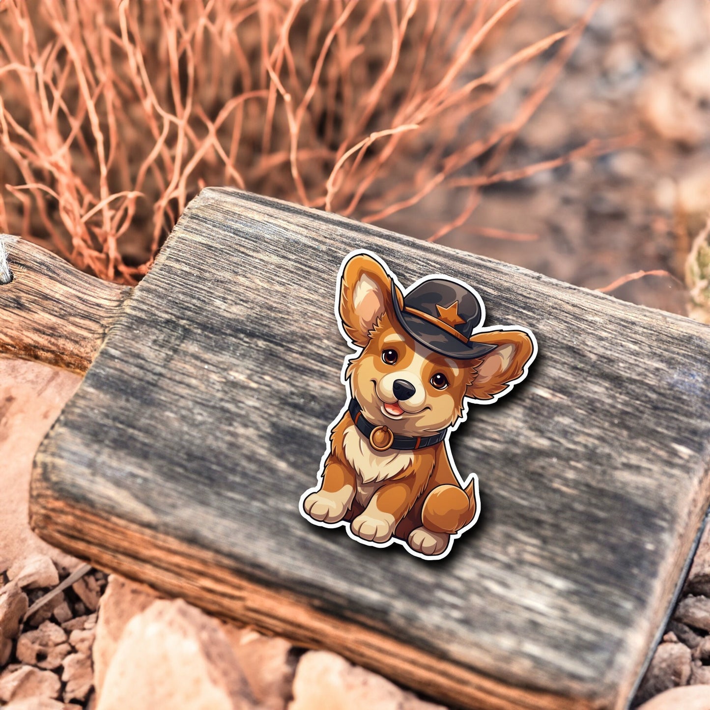 Niedlicher Hund Cowboy Style Sticker | Western-Kollektion | Special Edition | StickerHelden | Holo Sticker | Wasserdicht | Hunde Sticker