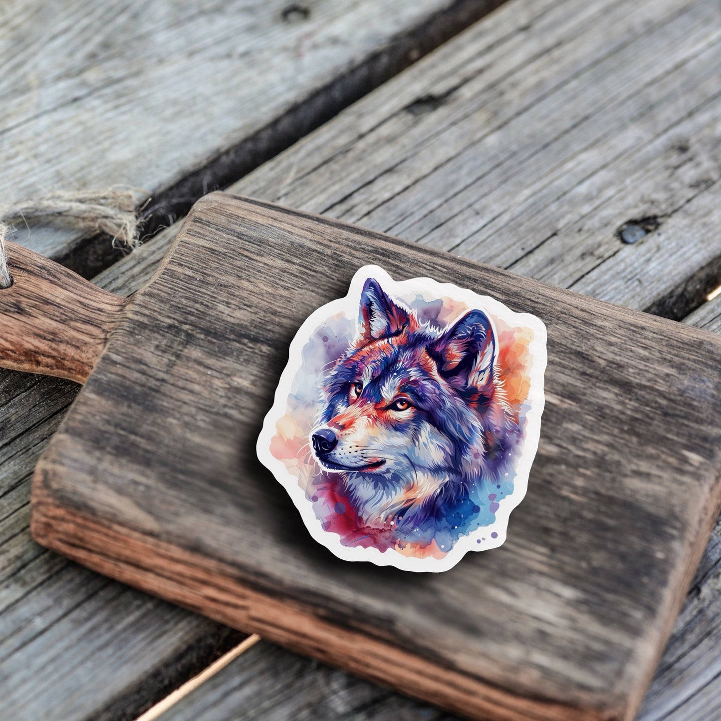 Niedliche Wasserfarben Stil Tier Sticker | Wolf | Aquarell-Kollektion | StickerHelden | Holo | Wasserdicht | Geschenk | Journal |Notizbuch