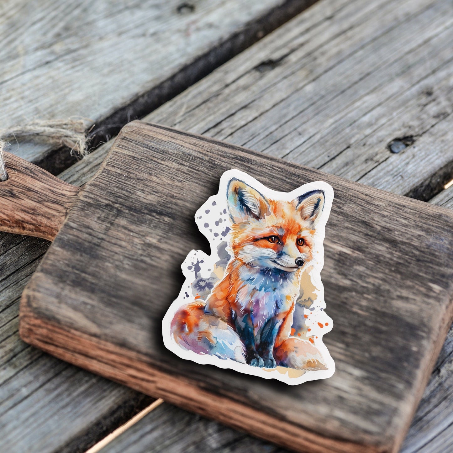 Niedliche Wasserfarben Stil Tier Sticker | Fuchs | Aquarell-Kollektion | StickerHelden | Holo | Wasserdicht | Geschenk Journal Notizbuch