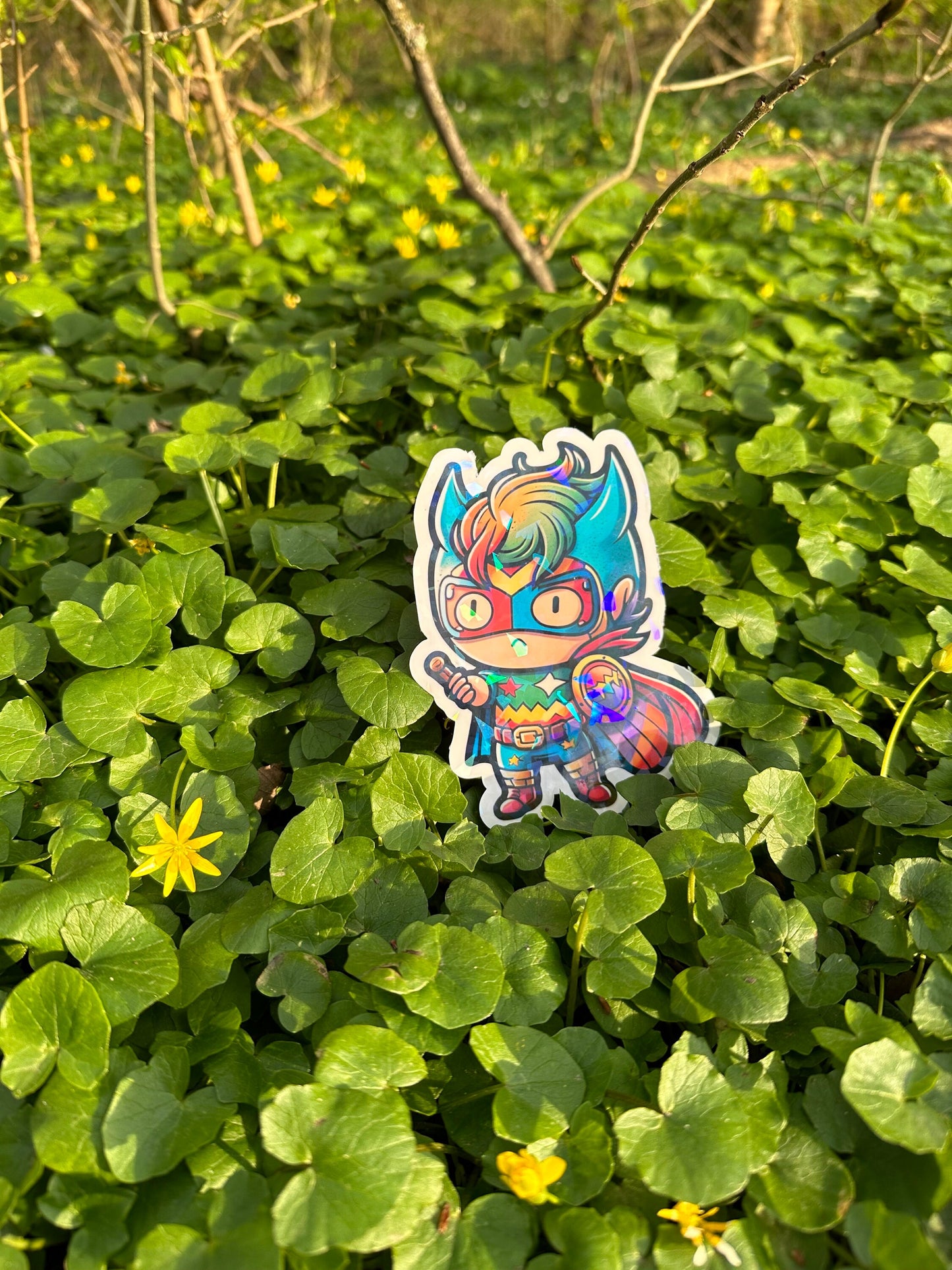 Niedliche Superhelden Kumpel Sticker | Helden-Kollektion | StickerHelden| Vinyl | Holo Sticker| Wasserdicht