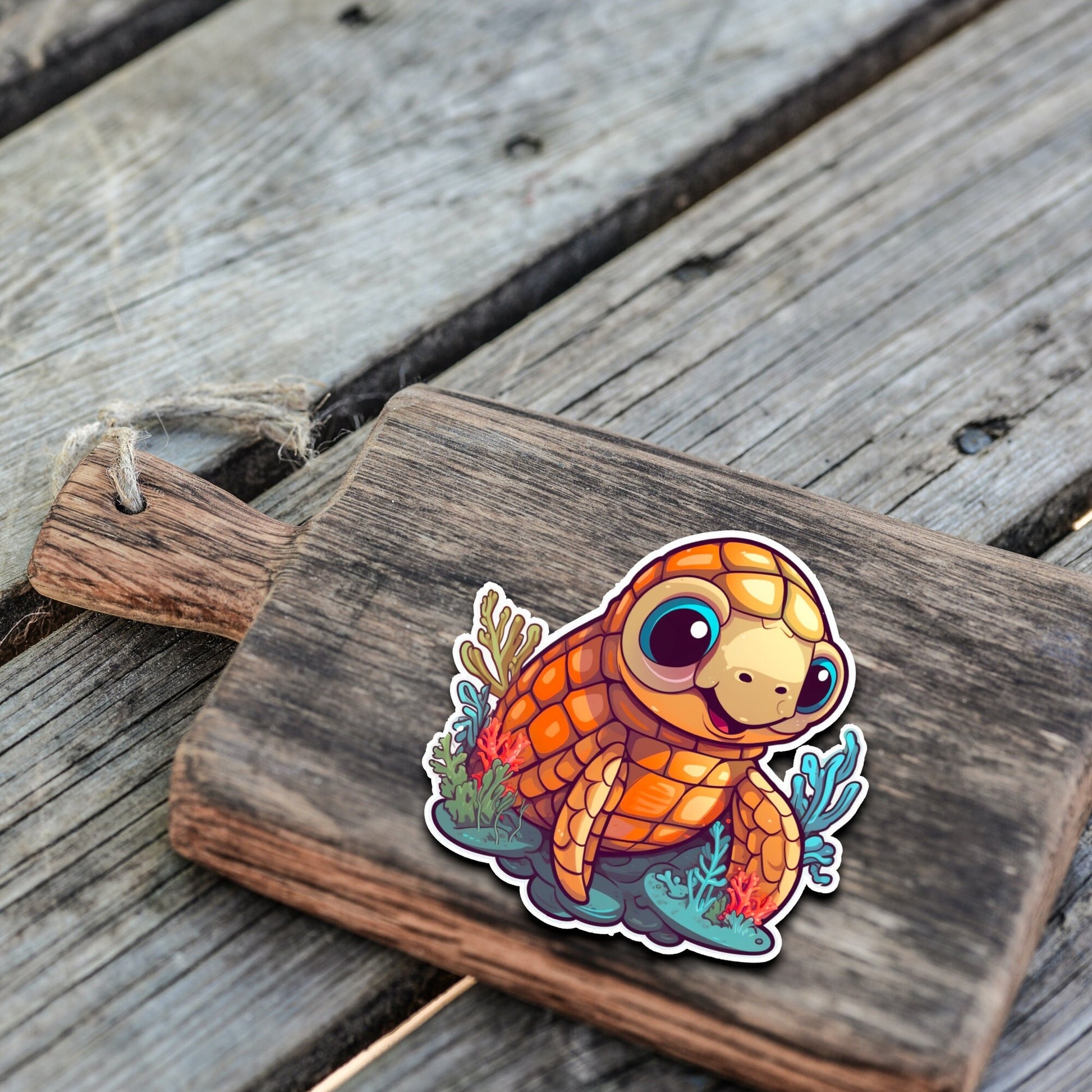 Niedliche Meeresbewohner Sticker | Sealife-Kollektion | Schildkröte | StickerHelden | Vinyl | Holo Sticker | Wasserdicht