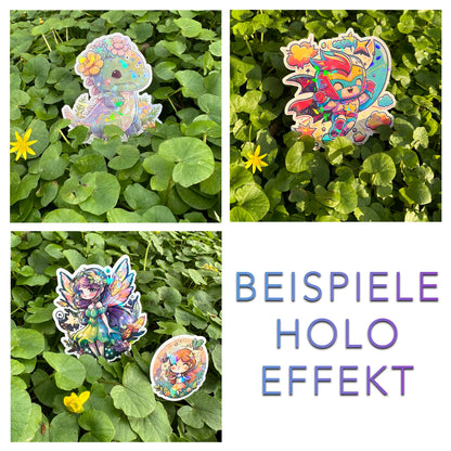 Niedliche Dinosaurier Kumpel Sticker | Dino-Kollektion | StickerHelden| Vinyl | Holo Sticker| Wasserdicht