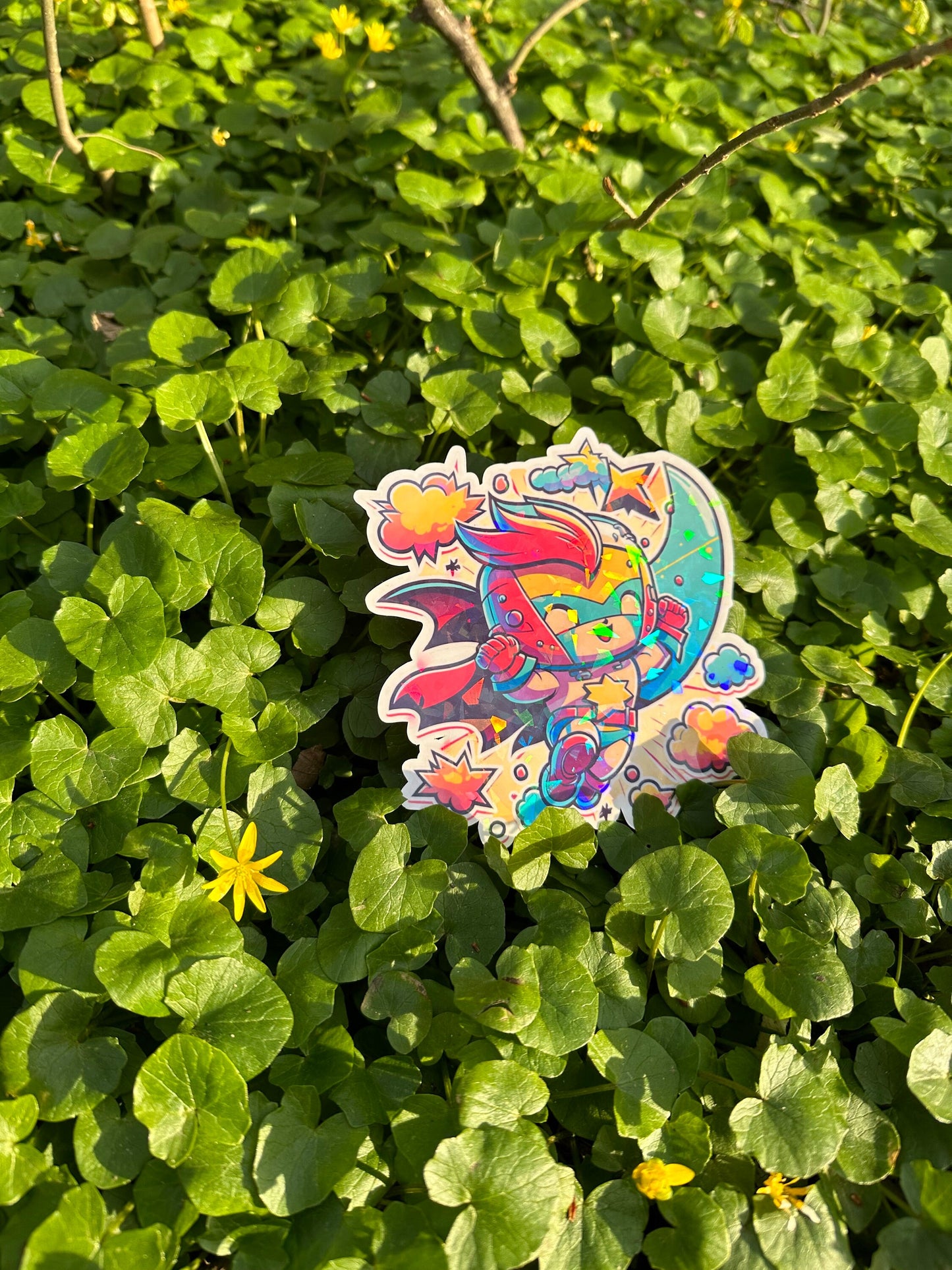 Niedliche Superhelden Kumpel Sticker | Helden-Kollektion | StickerHelden| Vinyl | Holo Sticker| Wasserdicht