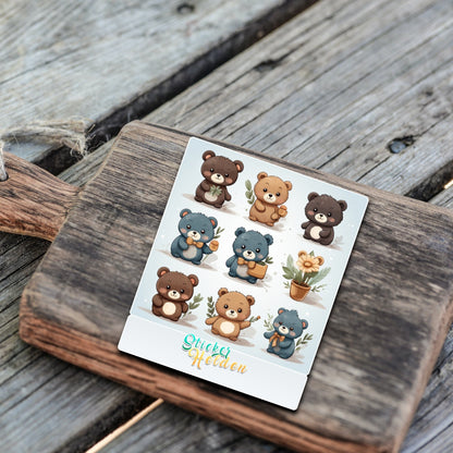 Teddybär Sticker Set | 8 Sticker | Süße Teddybären | Teddy Sticker Set | StickerHelden | Vinyl | Holo Sticker | Wasserdicht
