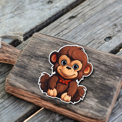 Niedlicher Affe Kumpel Sticker | Affen-Kollektion | StickerHelden | Vinyl | Holo Sticker| Wasserdicht