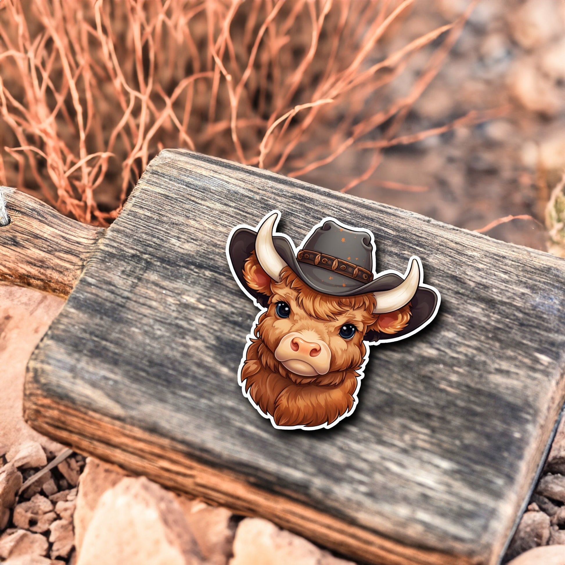 Niedlicher Büffel Cowboy Style Sticker | Western-Kollektion | Special Edition | StickerHelden | Holo Sticker | Wasserdicht