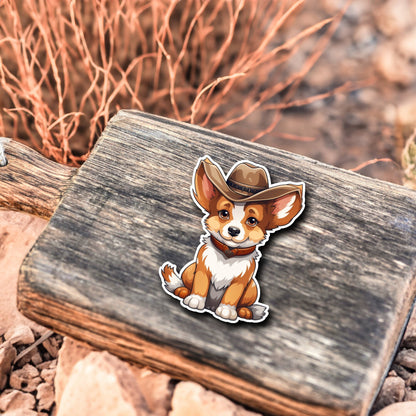 Niedlicher Hund Cowboy Style Sticker | Western-Kollektion | Special Edition | StickerHelden | Holo Sticker | Wasserdicht | Hunde Sticker