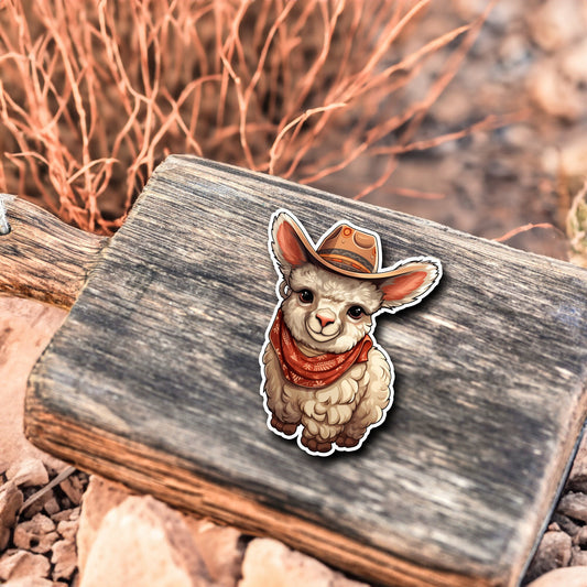 Niedliches Schaf Cowboy Style Sticker | Western-Kollektion | Special Edition | StickerHelden | Holo Sticker | Wasserdicht | Schaf Sticker