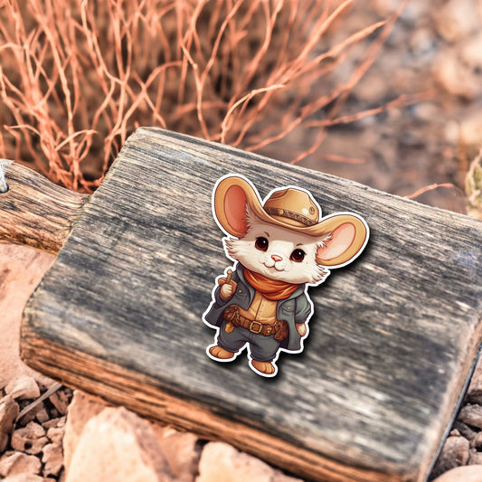 Niedliche Maus Cowboy Style Sticker | Western-Kollektion | Special Edition | StickerHelden | Holo Sticker | Wasserdicht | Mause Sticker