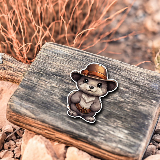 Niedlicher Waldbewohner Cowboy Style Sticker | Western-Kollektion | Special Edition | StickerHelden | Holo Sticker | Wasserdicht |