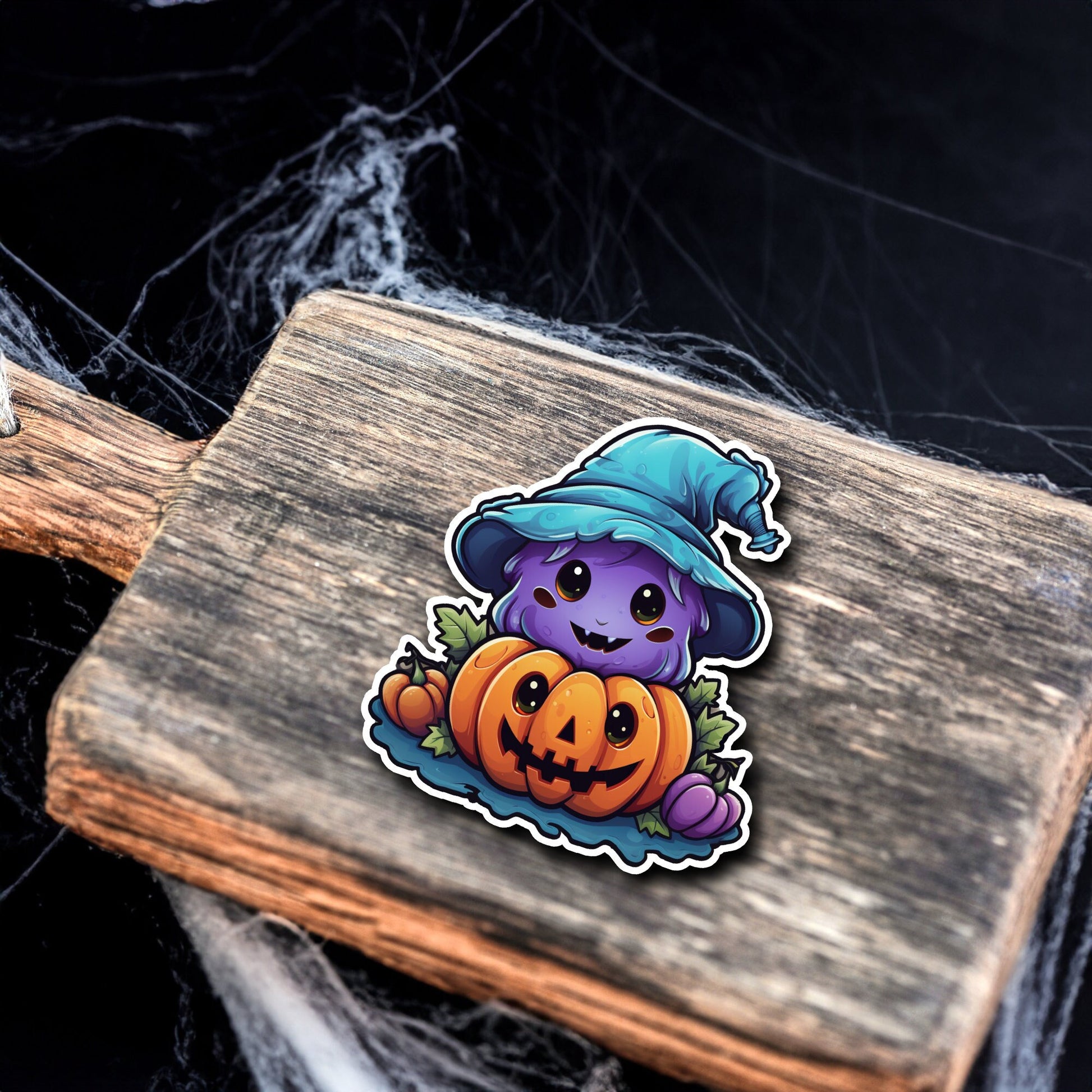 Niedlicher Kürbis mit Hut Halloween Sticker | Halloween-Kollektion | Special Edition | StickerHelden | Holo Sticker | Wasserdicht Halloween