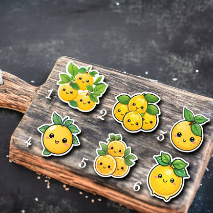 Niedliche Zitrone Sticker | Food-Kollektion | Special Edition | StickerHelden | Holo | Wasserdicht Süße Zitronen Obst Sticker Geschenk Idee