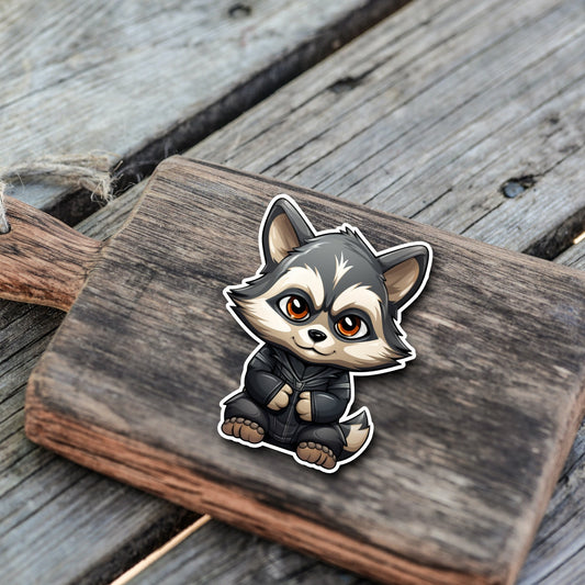Niedliche Waschbär Sticker | Waschbär-Kollektion | StickerHelden | Vinyl | Holo Sticker | Wasserdicht