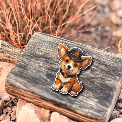 Niedlicher Hund Cowboy Style Sticker | Western-Kollektion | Special Edition | StickerHelden | Holo Sticker | Wasserdicht | Hunde Sticker