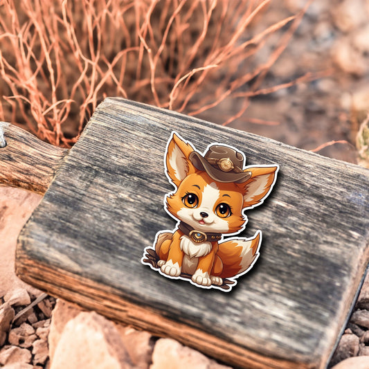 Niedlicher Fuchs Cowboy Style Sticker | Western-Kollektion | Special Edition | StickerHelden | Holo Sticker | Wasserdicht | Fuchs Sticker