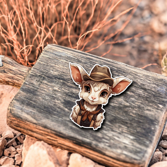 Niedliches Schaf Cowboy Style Sticker | Western-Kollektion | Special Edition | StickerHelden | Holo Sticker | Wasserdicht | Schaf Sticker