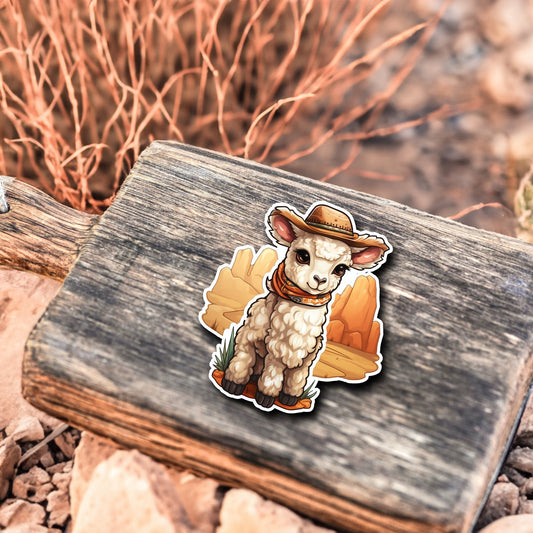 Niedliches Schaf Cowboy Style Sticker | Western-Kollektion | Special Edition | StickerHelden | Holo Sticker | Wasserdicht | Schaf Sticker
