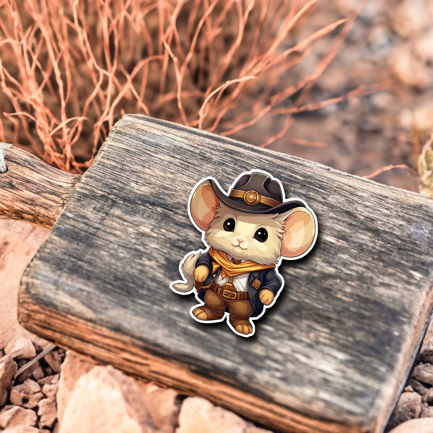 Niedliche Maus Cowboy Style Sticker | Western-Kollektion | Special Edition | StickerHelden | Holo Sticker | Wasserdicht | Mause Sticker