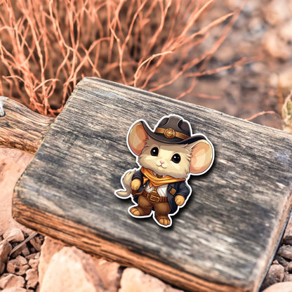 Niedliche Maus Cowboy Style Sticker | Western-Kollektion | Special Edition | StickerHelden | Holo Sticker | Wasserdicht | Mause Sticker