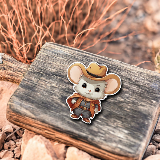 Niedliche Maus Cowboy Style Sticker | Western-Kollektion | Special Edition | StickerHelden | Holo Sticker | Wasserdicht | Mause Sticker