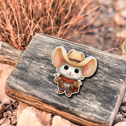Niedliche Maus Cowboy Style Sticker | Western-Kollektion | Special Edition | StickerHelden | Holo Sticker | Wasserdicht | Mause Sticker