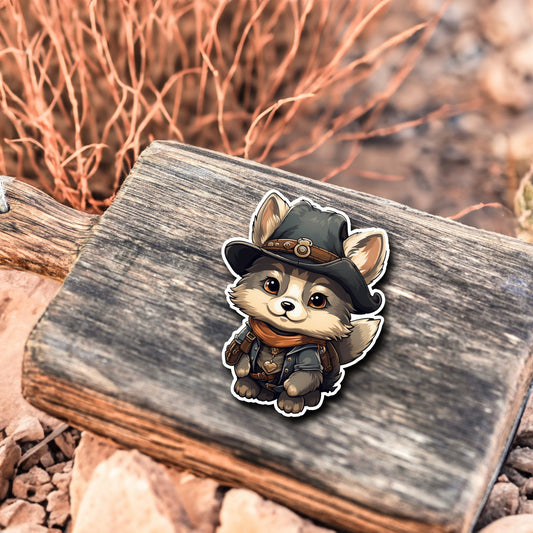 Niedlicher Waldbewohner Cowboy Style Sticker | Western-Kollektion | Special Edition | StickerHelden | Holo Sticker | Wasserdicht