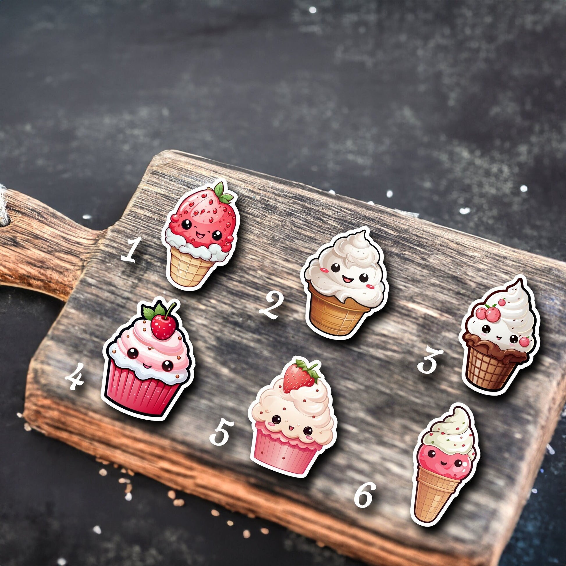 Niedliche Eis Sticker | Food-Kollektion | Special Edition | StickerHelden | Holo Wasserdicht Süße Eis Törtchen Cupcake Geschenk Sticker