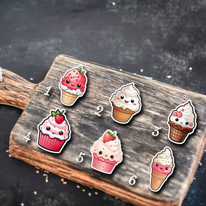 Niedliche Eis Sticker | Food-Kollektion | Special Edition | StickerHelden | Holo Wasserdicht Süße Eis Törtchen Cupcake Geschenk Sticker