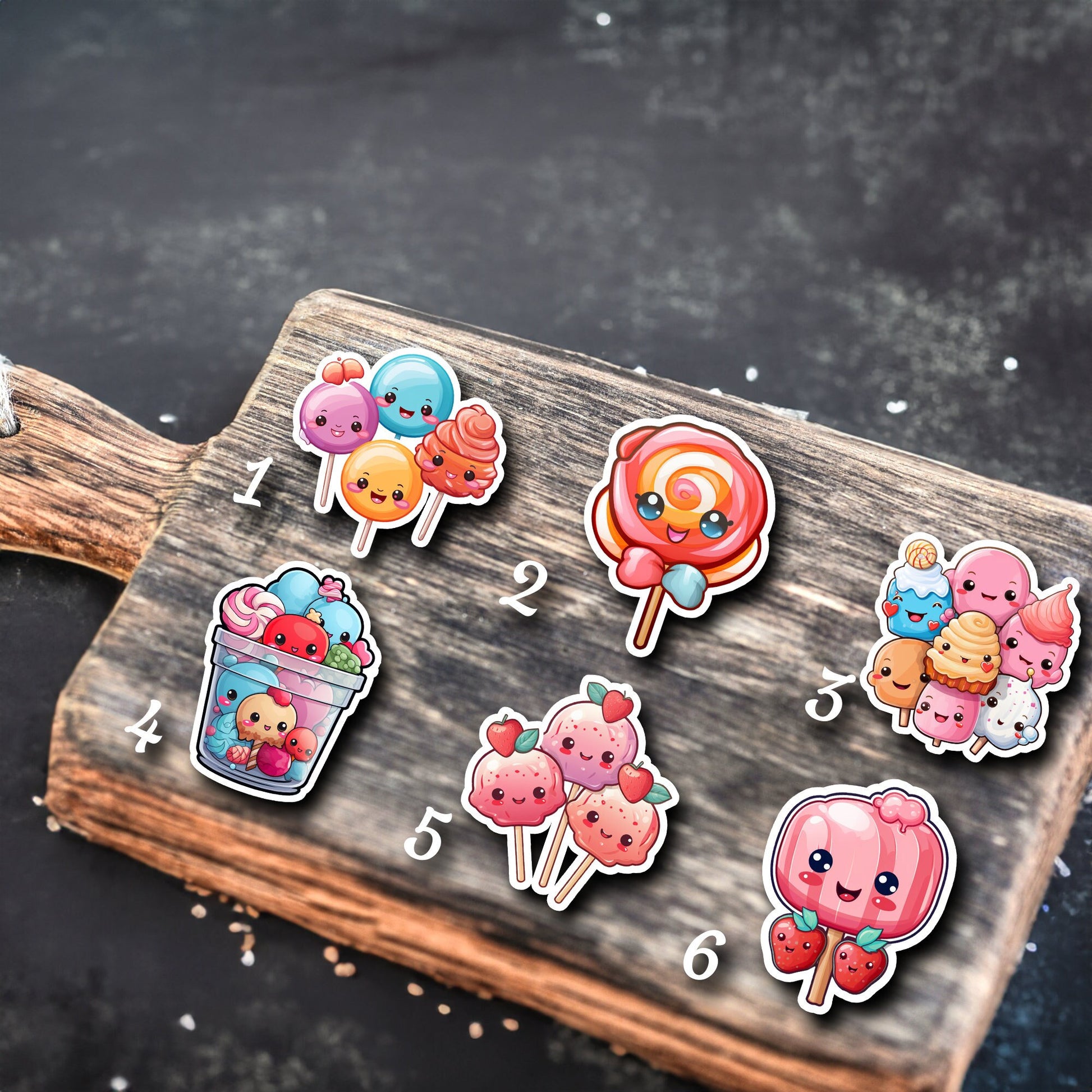 Niedliche Lollipops Sticker | Food-Kollektion | Special Edition | StickerHelden | Holo Wasserdicht Süße Lollis Lollipops Geschenk Sticker