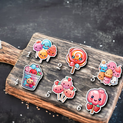 Niedliche Lollipops Sticker | Food-Kollektion | Special Edition | StickerHelden | Holo Wasserdicht Süße Lollis Lollipops Geschenk Sticker