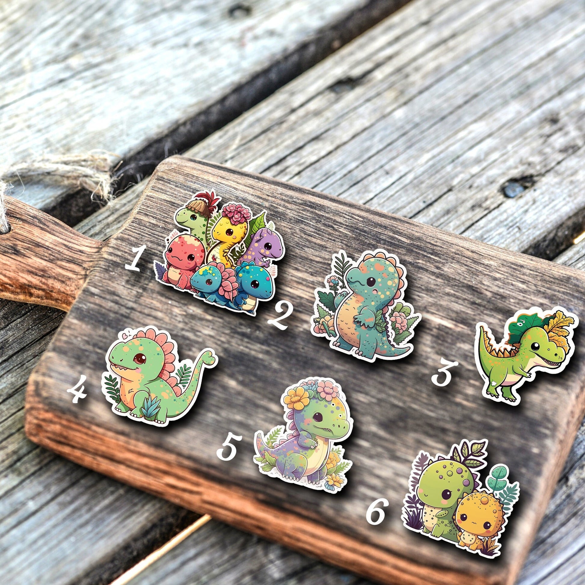 Dinosaurier-Sticker, Urzeit-Aufkleber, handgefertigte Sticker, hochwertige Dinosaurierdekoration, prähistorische Motive, individuelle Auswahl, schnelle Bearbeitung, schneller Versand, Geschenkidee, Kreativität, einzigartige Details