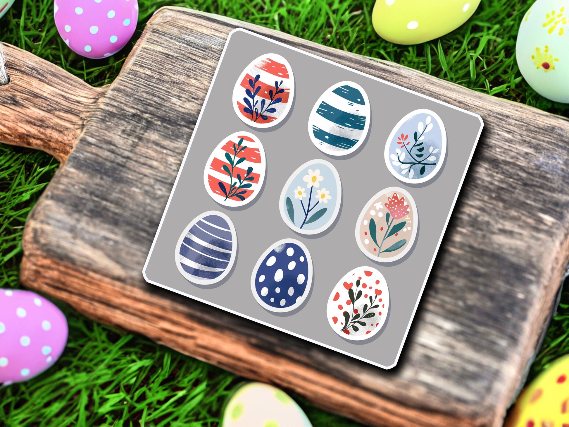 Niedliche Ostereier Sticker | Oster-Kollektion | StickerHelden | Vinyl | Holo Sticker| Wasserdicht | Ostern Sticker Oster Dekoration Basteln