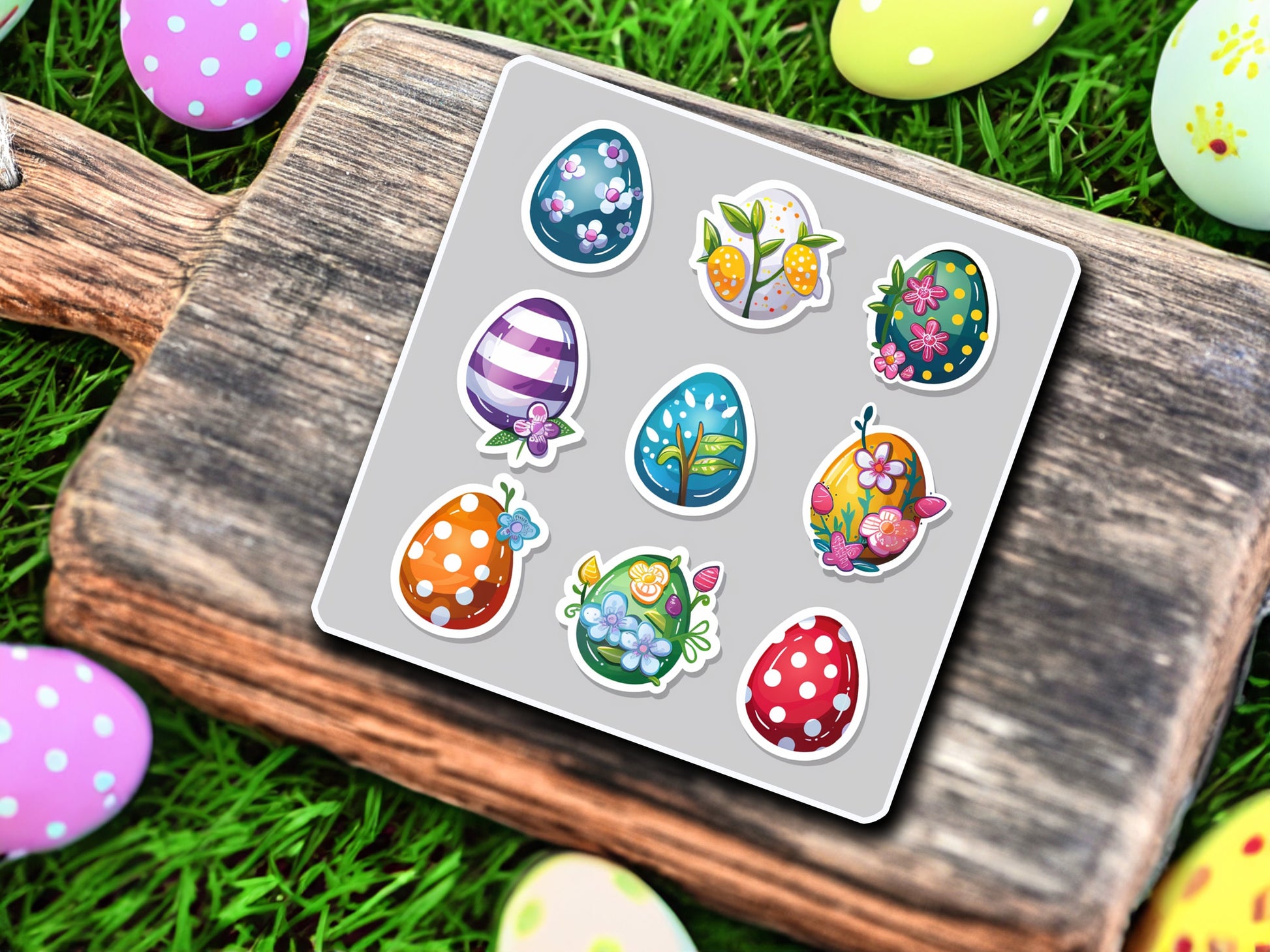 Niedliche Ostereier Sticker | Oster-Kollektion | StickerHelden | Vinyl | Holo Sticker| Wasserdicht | Ostern Sticker Oster Dekoration Basteln