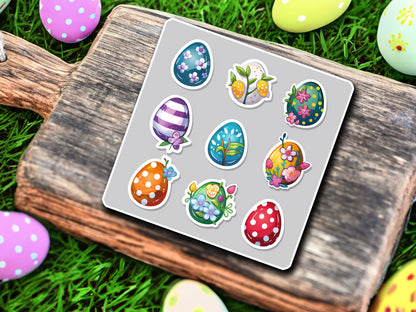 Niedliche Ostereier Sticker | Oster-Kollektion | StickerHelden | Vinyl | Holo Sticker| Wasserdicht | Ostern Sticker Oster Dekoration Basteln