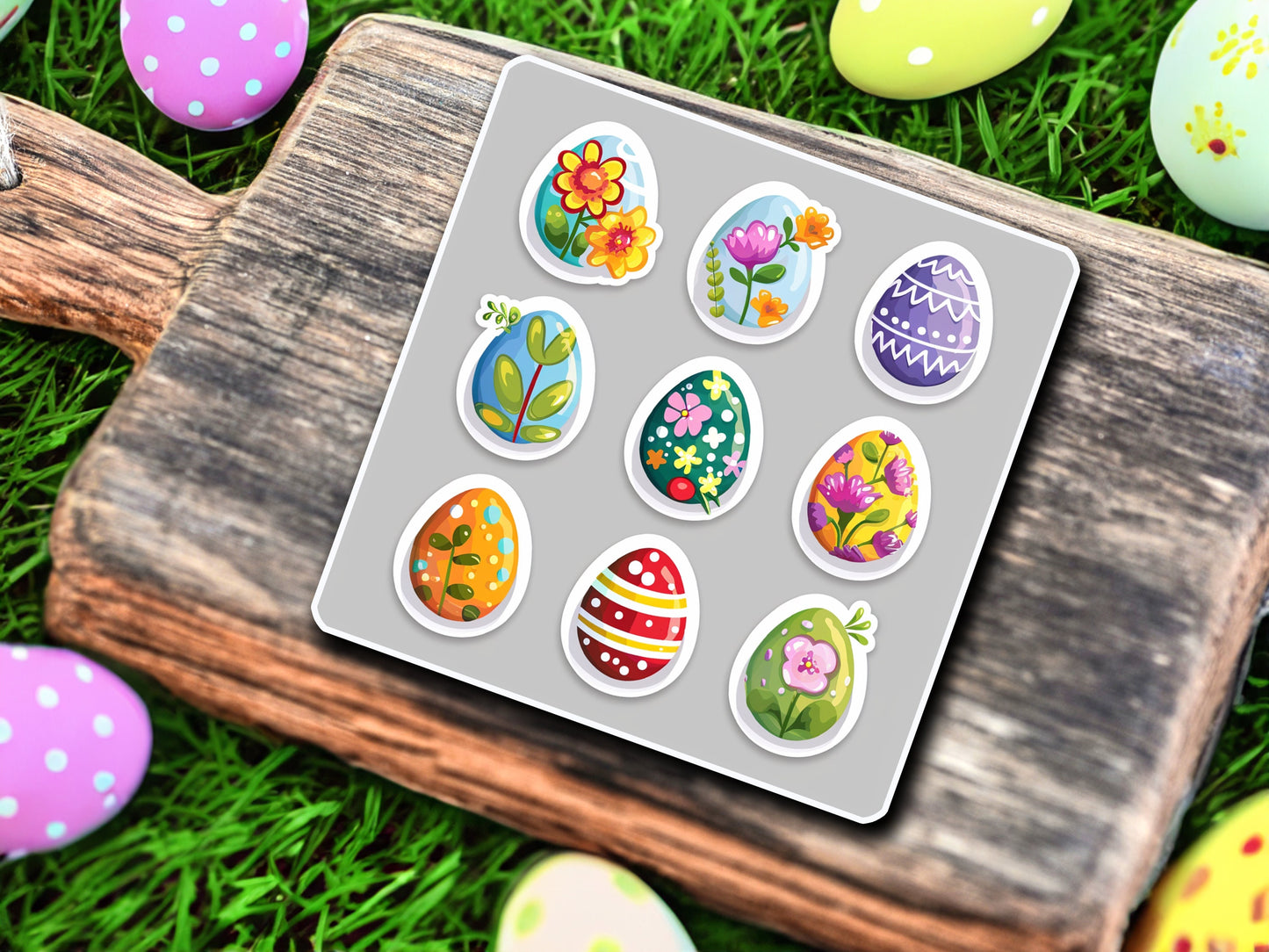 Niedliche Ostereier Sticker | Oster-Kollektion | StickerHelden | Vinyl | Holo Sticker| Wasserdicht | Ostern Sticker Oster Dekoration Basteln