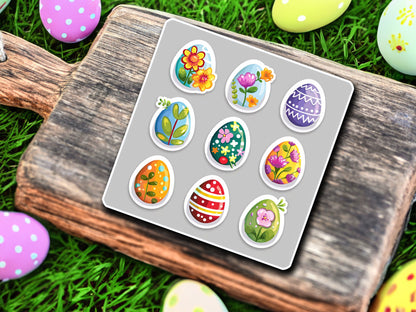 Niedliche Ostereier Sticker | Oster-Kollektion | StickerHelden | Vinyl | Holo Sticker| Wasserdicht | Ostern Sticker Oster Dekoration Basteln
