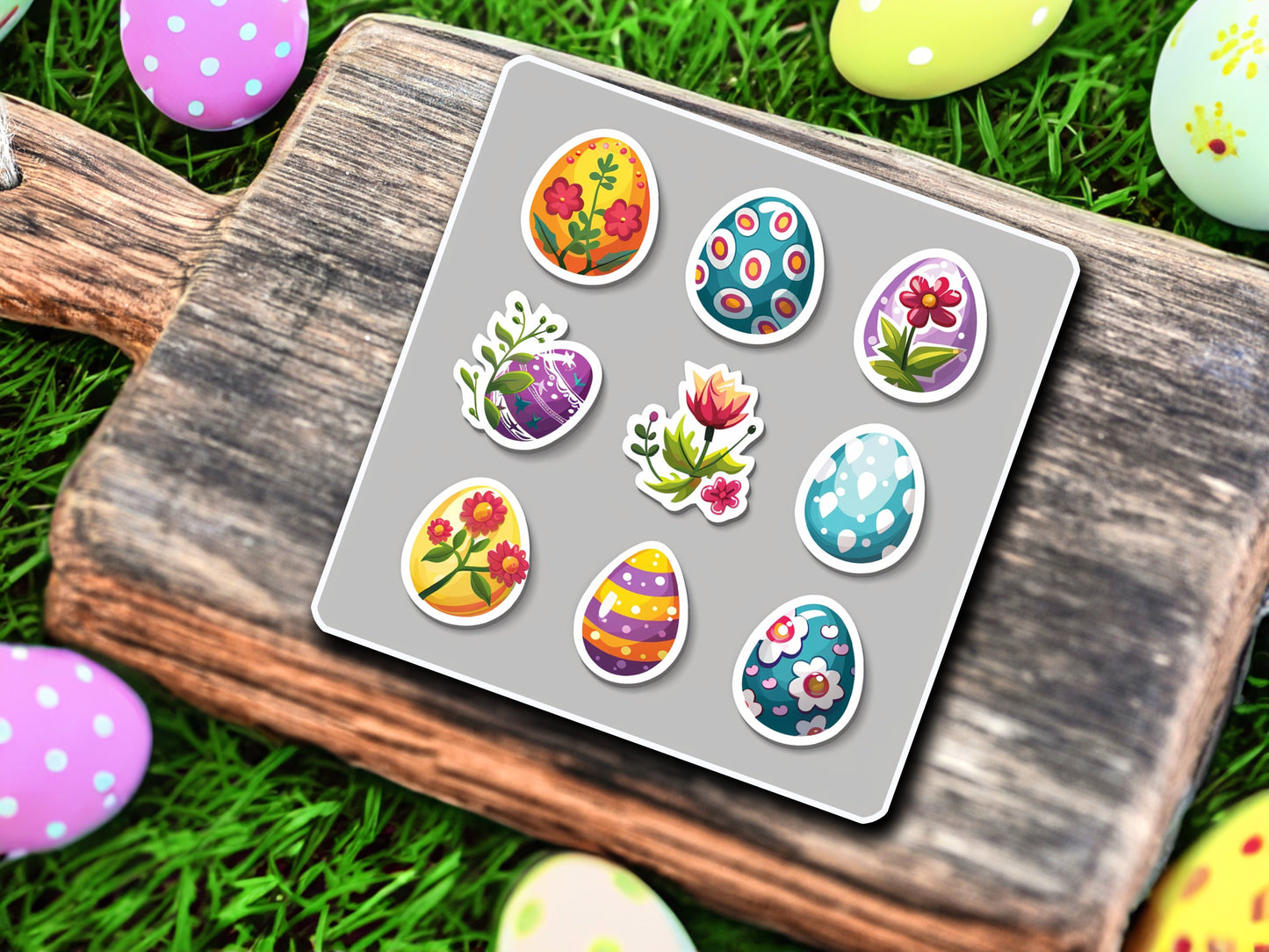 Niedliche Ostereier Sticker | Oster-Kollektion | StickerHelden | Vinyl | Holo Sticker| Wasserdicht | Ostern Sticker Oster Dekoration Basteln