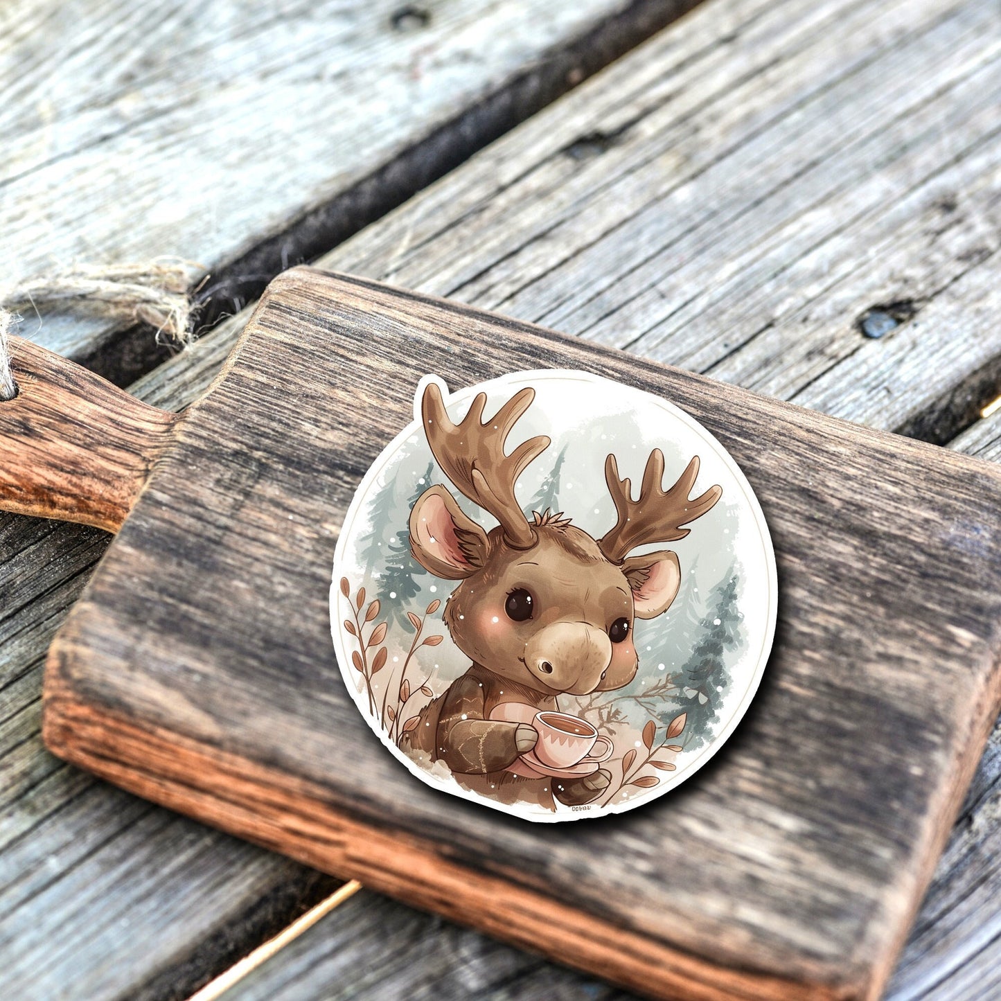 Niedliche Elch Sticker | Elch-Kollektion | StickerHelden | Vinyl | Holo Sticker | Wasserdicht | Moose Sticker